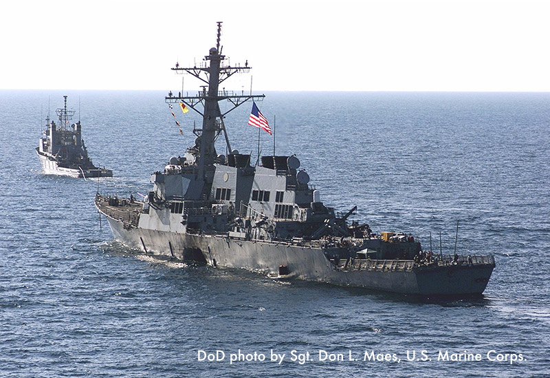 USS Cole departing from Yemen.